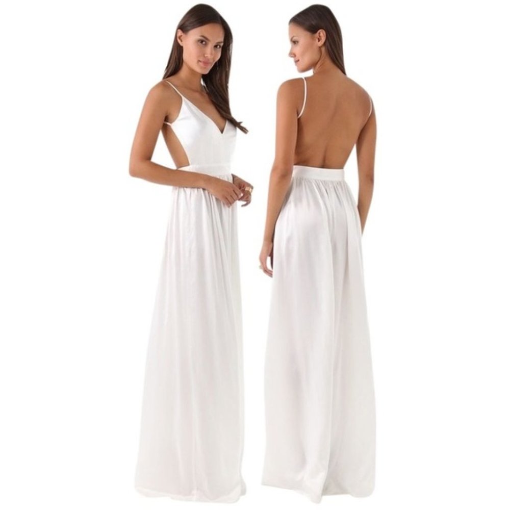 Contrarian White Silk Gown, Wedding Dress, Maxi, size 4, worn once